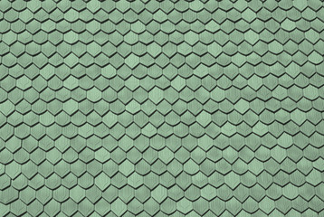 Background surface of hexagons, symmetrical tiles, texture green