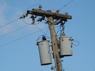 electric pole and transformer