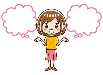 女性　選択　吹き出し