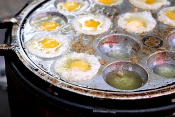 Quail eggs at street food