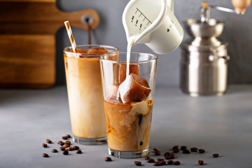 Iced coffee in tall glasses
