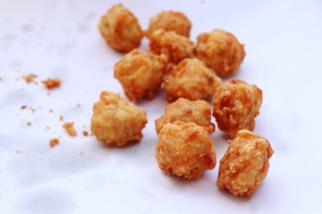 fried nuggets at street food