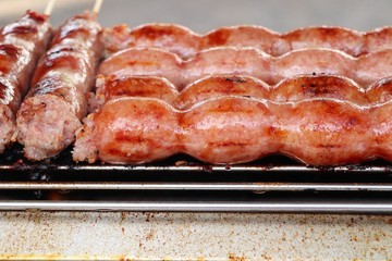 grilled sausages at street food