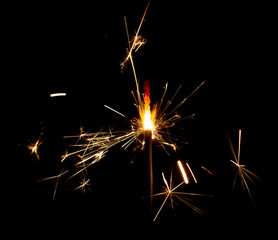 Christmas and newyear party sparkler on black