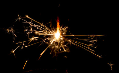 Christmas and newyear party sparkler on black