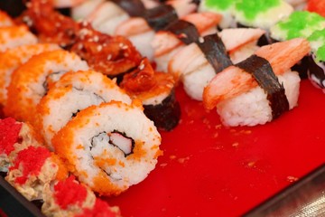 Tasty sushi at street food