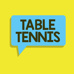 Writing note showing Table Tennis. Business photo showcasing Indoor game played with small bats and a ball bounced.