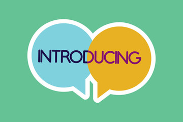Conceptual hand writing showing Introducing. Business photo showcasing Presenting a topic or someone Initial approach First meeting.