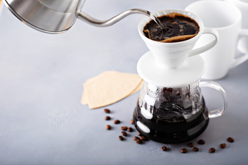 Pour over coffee being made