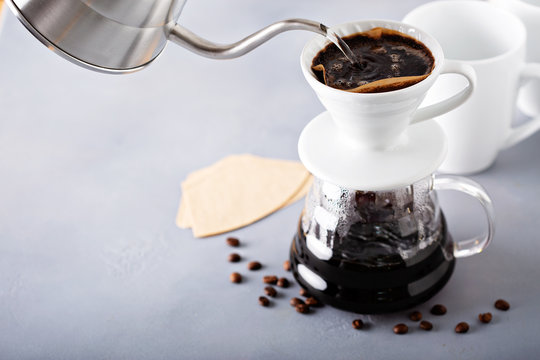 Pour Over Coffee Being Made