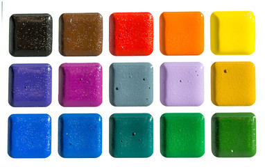 Set of water color paints. It is isolated on a white background