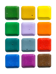 Set of water color paints. It is isolated on a white background