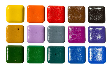 Set of water color paints. It is isolated on a white background