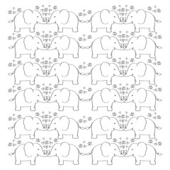 Cute Elephant pattern background