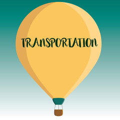 Handwriting text Transportation. Concept meaning Means of transporting showing and goods System of vehicles.