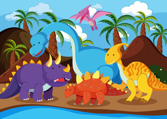 Flat dinosaur in nature © brgfx