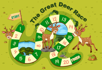 Naklejka premium Dear on board game template