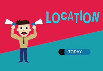 Conceptual hand writing showing Location. Business photo showcasing particular place or position point on map Local Global city.