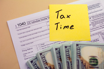 Financial Accounting Concept. U.S. Individual income tax return. tax 1040