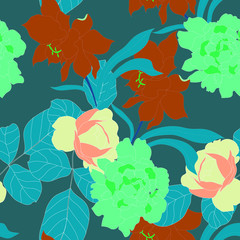 Beautiful seamless floral pattern background.