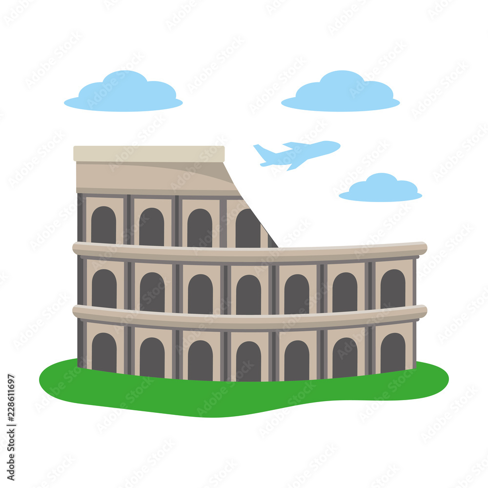 Wall mural colosseum structure icon