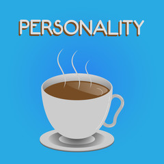 Writing note showing Personality. Business photo showcasing Characteristics Qualities form individual distinctive character.