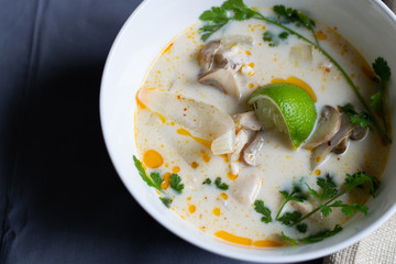 Bowl of Thai coconut soup