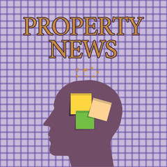 Conceptual hand writing showing Property News. Business photo showcasing Involves the sale and lease of property for business purposes.