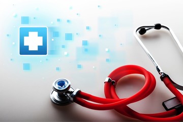 Stethoscope equipment object on backgrouund