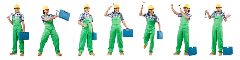 Industrial worker isolated on the white background