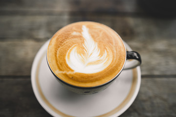 Coffee in the cup Hot Latte in the morning

