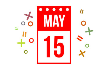 15 May Red Calendar Number
