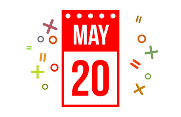 20 May Red Calendar Number