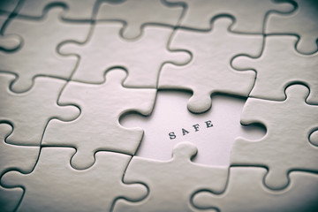Word safe with jigsaw puzzle 
