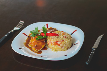 Risotto and Grilled chicken