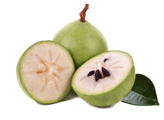 Star Apple, Chrysophyllum Cainito,( Golden Leaf Tree), Northern Thai Fruit, Isolated