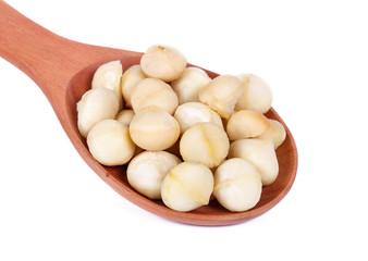 Macadamia nut isolated on white background