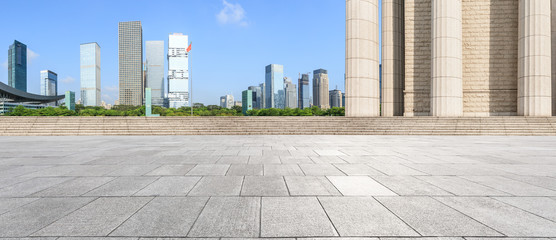 City square floor and modern commercial building scenery in Shenzhen