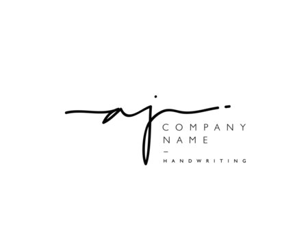A J Initial handwriting logo