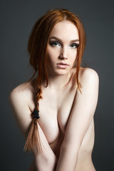 sexy Beautiful young model with red hair