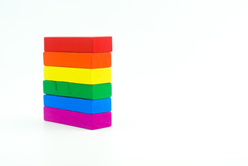 stack of colorful wooden block