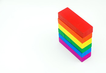 stack of colorful wooden block