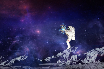 cosmonaut with the mission of studying cosmic intelligence.elements of this image furnished by NASA