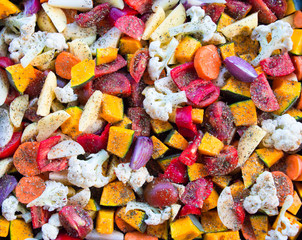 sliced vegetables autumn different colors a piece of onion seasoning spices Viennese herbs