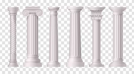 Fotobehang Antique White Columns Transparent Icon Set © Macrovector