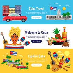 Cuba Travel Banners Set