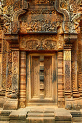 Fototapeta na wymiar banteay srei temple at Angkor wat archaeologic park ,Cambodia 