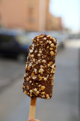 Ice cream on wooden stick