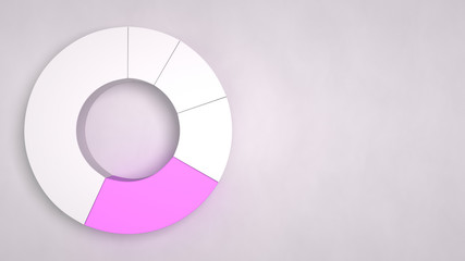 White ring pie chart with one purple sector