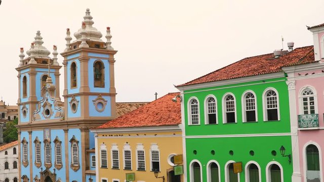colonial architecture of the skyline in Pelourinho.